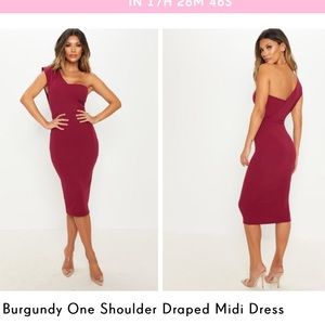 Burgundy one strap dress